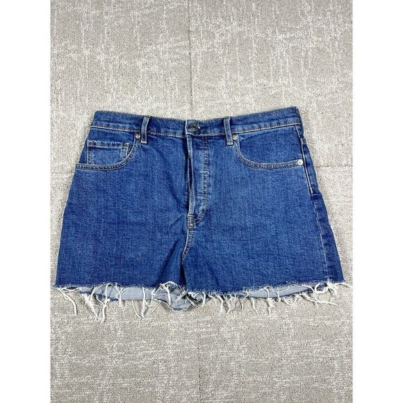 Everlane Button Fly Cheeky Cut Off Short Womens Size 30 Med Wash - Picture 1 of 9